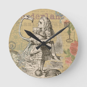 Horloge Ronde Aventures d'Alice au pays des merveilles Flamant C