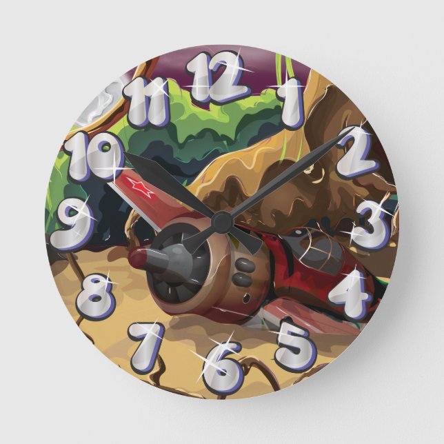 Horloge Ronde Avion de combat écrasé pendant la guerre mondiale (Recto)
