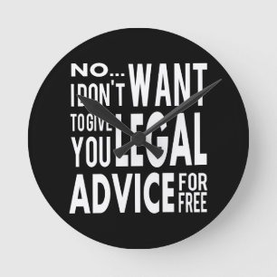 Horloge Ronde Avis juridique libre de cadeau d'avocat - étudiant