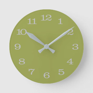 Horloge Ronde Avocado vert solide