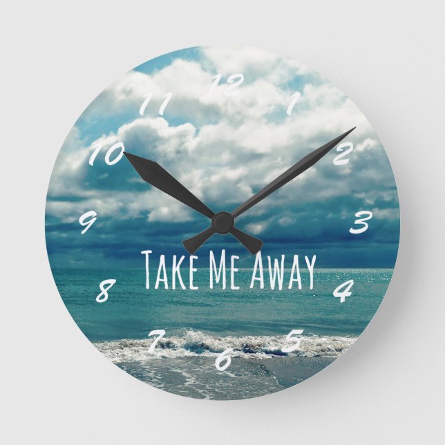 Horloge Ronde Away Me Away Beach Devis (Recto)