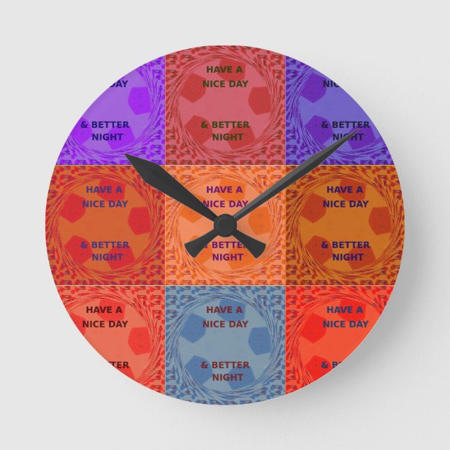 Horloge Ronde Ayez d'un beau les couleurs jour (Recto)