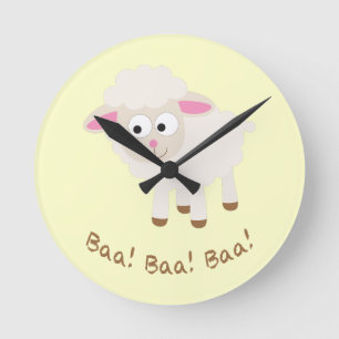 Horloge Ronde Baa ! Baa ! Baa ! Joli petit agneau