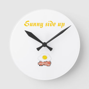 Horloge Ronde Bacon and eggs Clock