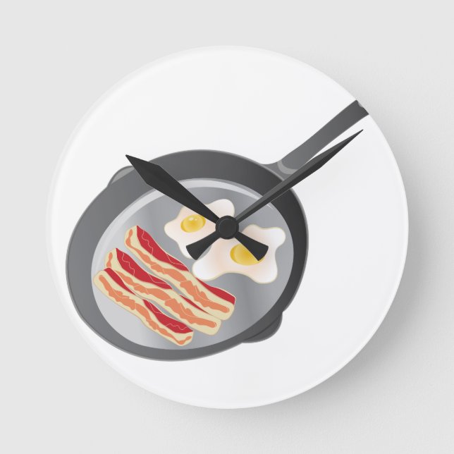 Horloge Ronde Bacon et Eggs (Recto)