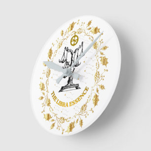 Horloge Ronde Balance Zodiaque Luxe  Astrologie Art