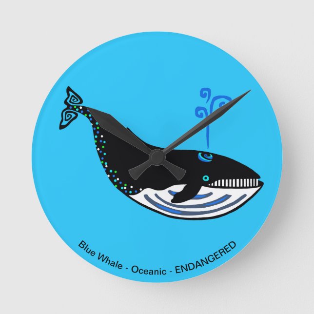 Horloge Ronde Baleine bleue - 24h/24 (Recto)