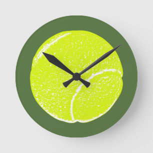 Horloge Ronde balle de tennis jaune