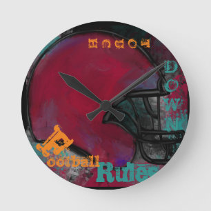 HORLOGE RONDE BALLON DE FOOT AMÉRICAIN