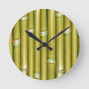 Horloge Ronde Bambou jaune