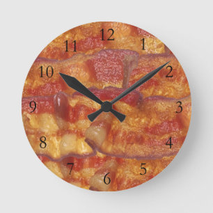 Horloge Ronde Bande de lard frite