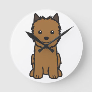 Horloge Ronde Bande dessinée de chien de Norwich Terrier