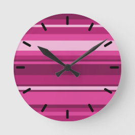 Horloge Ronde Bandes de Fuschia