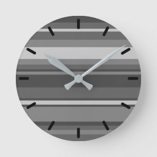 Horloge Ronde Bandes grises