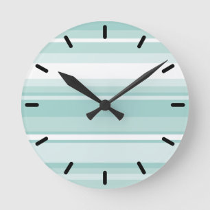Horloge Ronde Bandes vertes à la menthe