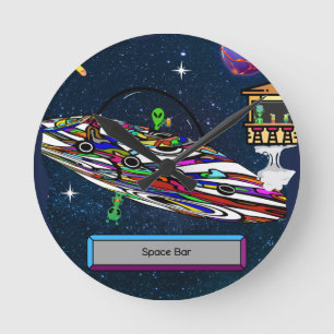 Horloge Ronde Bar alien de l'espace pour boire