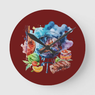 Horloge Ronde Barbecue et grill