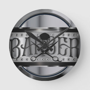 Horloge Ronde barber Chrome