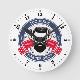 Horloge Ronde Barber Shop