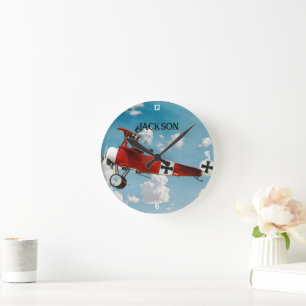 Horloge Ronde Baron rouge personnalisé Fokker
