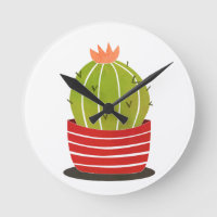 BARREL CACTUS dans un pot rouge art minimal