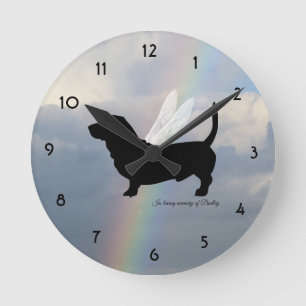 Horloge Ronde Baset Hound Remembrance Wall Clock