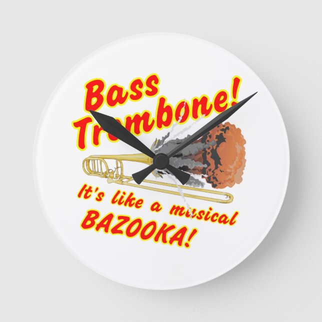 Horloge Ronde Bass Trombone Musical Bazooka (Recto)