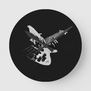 Horloge Ronde Basse Guitare Lecteur Cadeau Baid