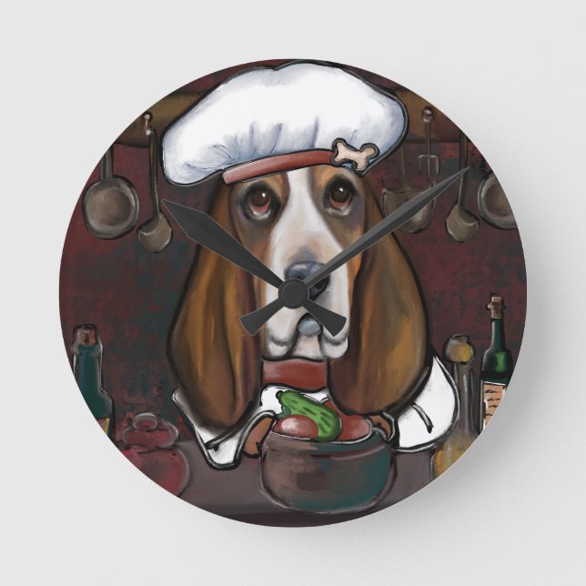 Horloge Ronde Basset hound (Recto)