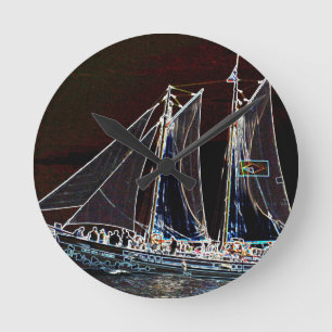 Horloge Ronde Bateau à voile - Photo Abstraite
