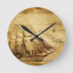 Horloge Ronde bateau de pirate