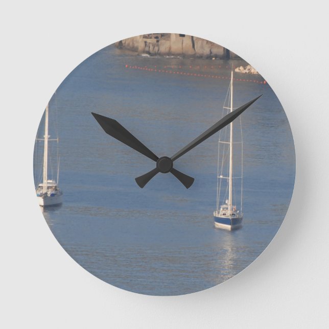 Horloge Ronde Bateaux au repos à Sorrente Italie (Recto)