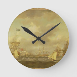 Horloge Ronde Bateaux de l'anglais venant pour ancrer dans une