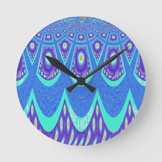 Horloge Ronde Batik bleu (Recto)