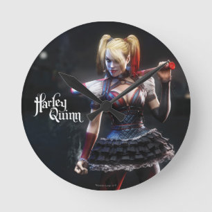 Horloge Ronde Batman Arkham Knight Harley Quinn avec chauve-so