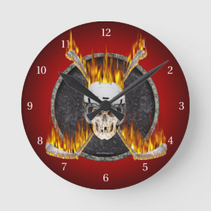 Horloge Ronde Bâtons de hockey brûlants