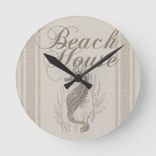 Horloge Ronde Beach House Seahorse Seashore