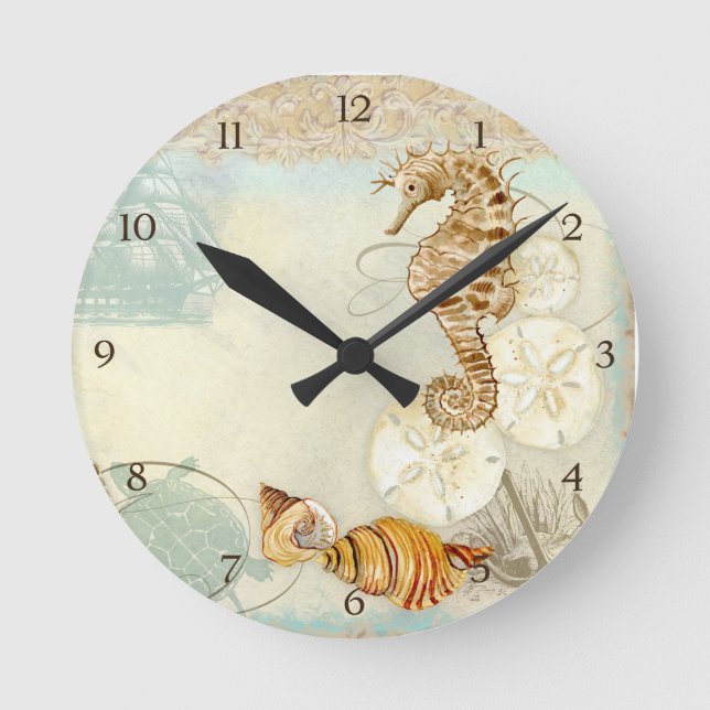Horloge Ronde Beach Sand Seashore Collage (Recto)
