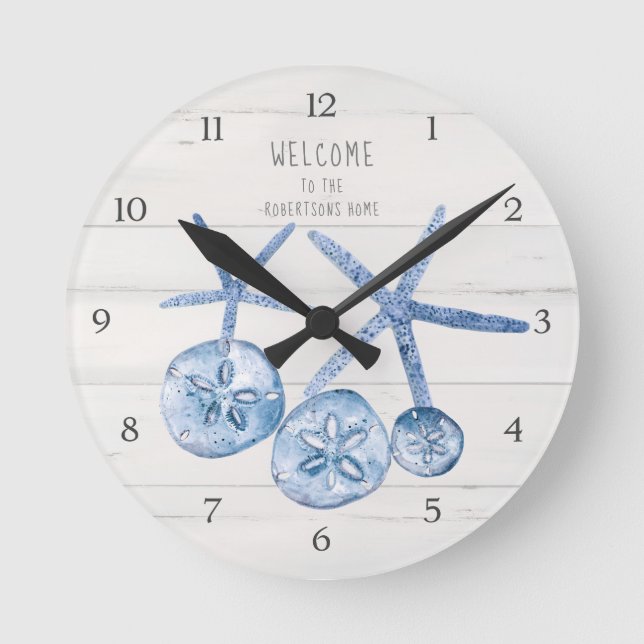 Horloge Ronde Beach Starfish Sand Dollar (Recto)