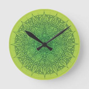 Horloge Ronde Beau design Oriental Vert
