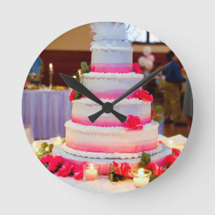 Horloge Ronde Beau gâteau de mariage