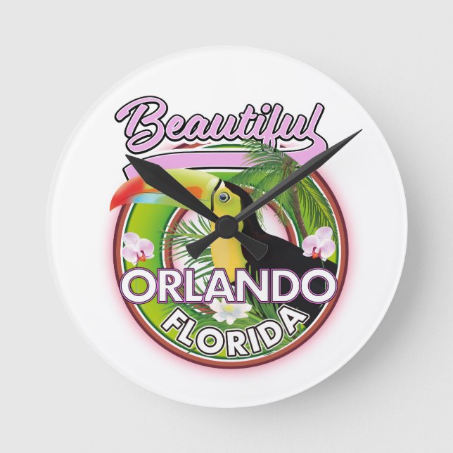 Horloge Ronde Beau logo de voyage Miami Orlando (Recto)