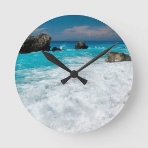 Horloge Ronde Beau Surf aquatique de plage Aloha Mariage hawaiie