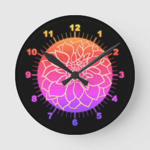 Horloge Ronde Beautiful rose Dahlia  