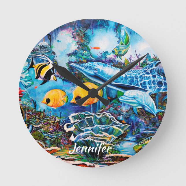 Horloge Ronde Beautiful Sea Life (Recto)