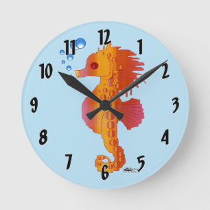 Horloge Ronde Bébé de la bulle de Seahorse