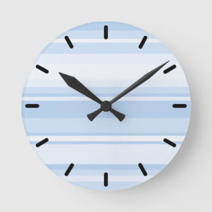 Horloge Ronde Bébé rayures bleues