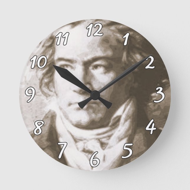 Horloge Ronde Beethoven sur Sepia Custom (Recto)