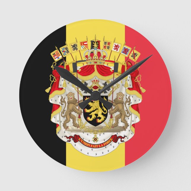 Horloge Ronde Belgium Flag & COA (Recto)
