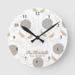 Horloge Ronde Belle empreinte Brown et grise